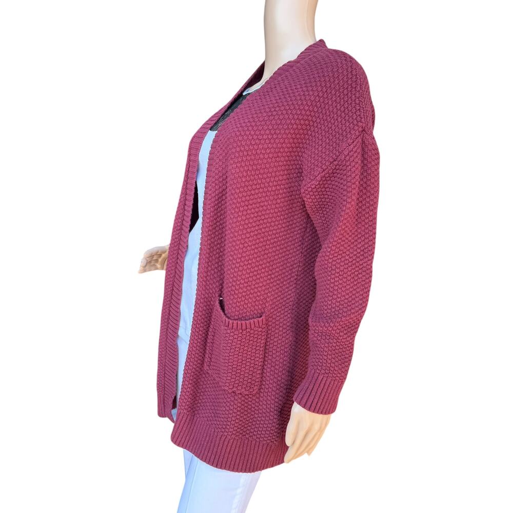 GAP Chunky Open-Front Cardigan - Raspberry Pink - Picture 2 of 5